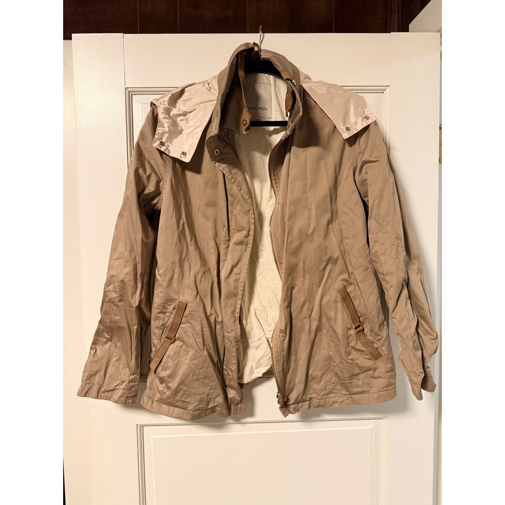 Henry Cottons Mens Tan Field Jacket Made in Italy Hooded Size 44